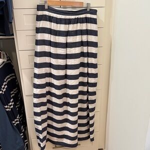 Banana Republic Navy and White Striped Maxi Skirt